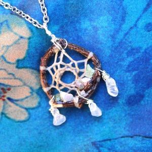 Tourmaline with Quartz Dreamcatcher Necklace